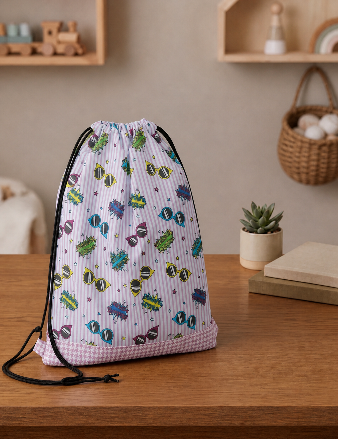 POP SUNGLASS PARTY DRAWSTRING BACKPACK