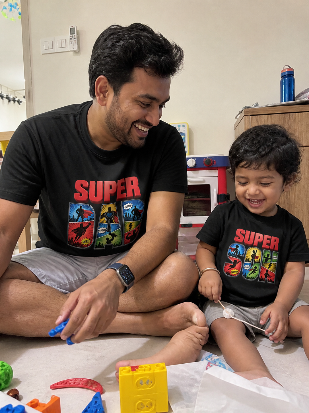 Father’s Day Super Dad & Son Matching Tees