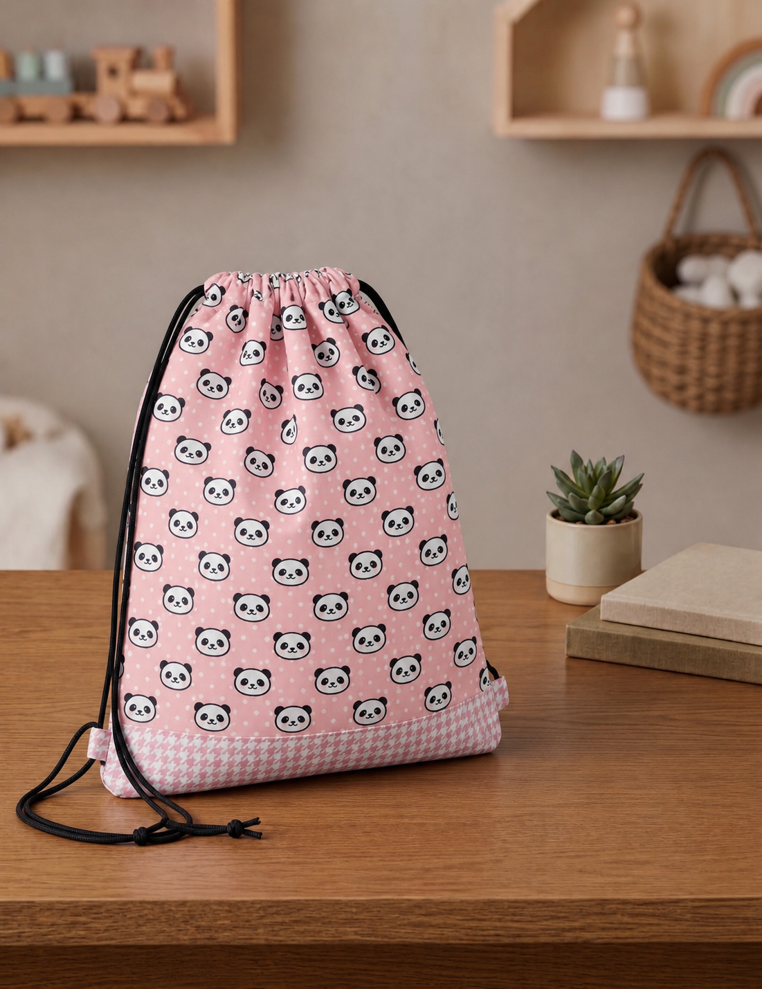 BEAR HUGS PRINT DRAWSTRING BACKPACK