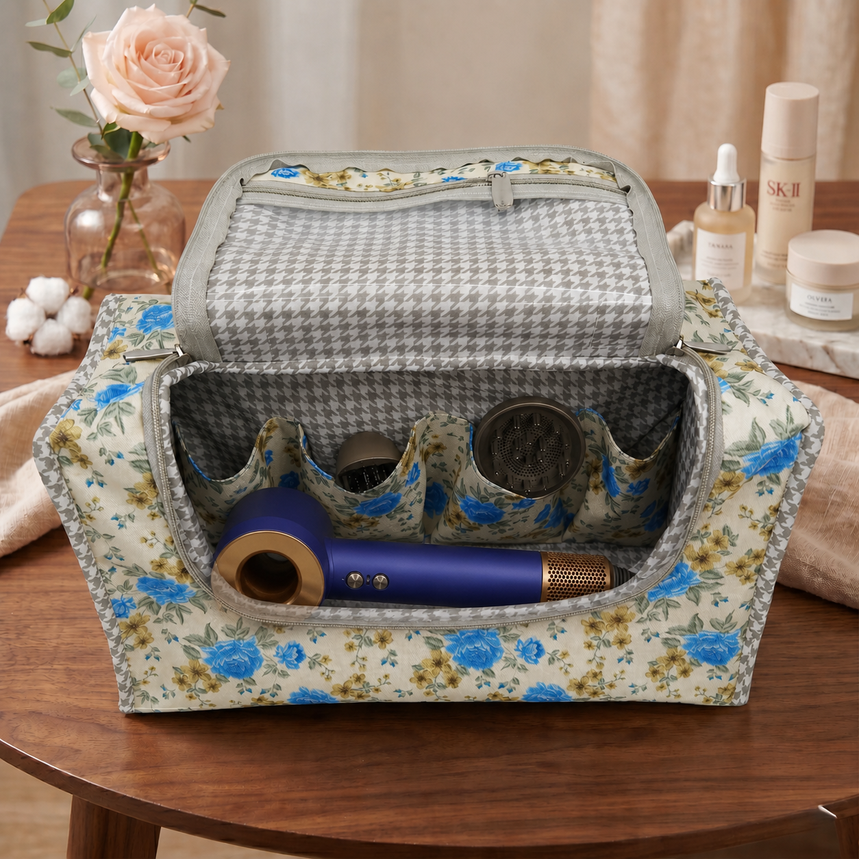 WHISPERING PETALS PRINT DYSON HAIR DRYER COVER
