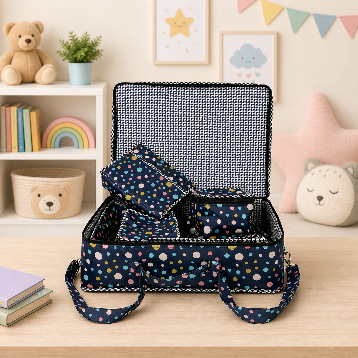 STARLIT BUBBLE PRINT 8 PIECE KIDS GIFT SET