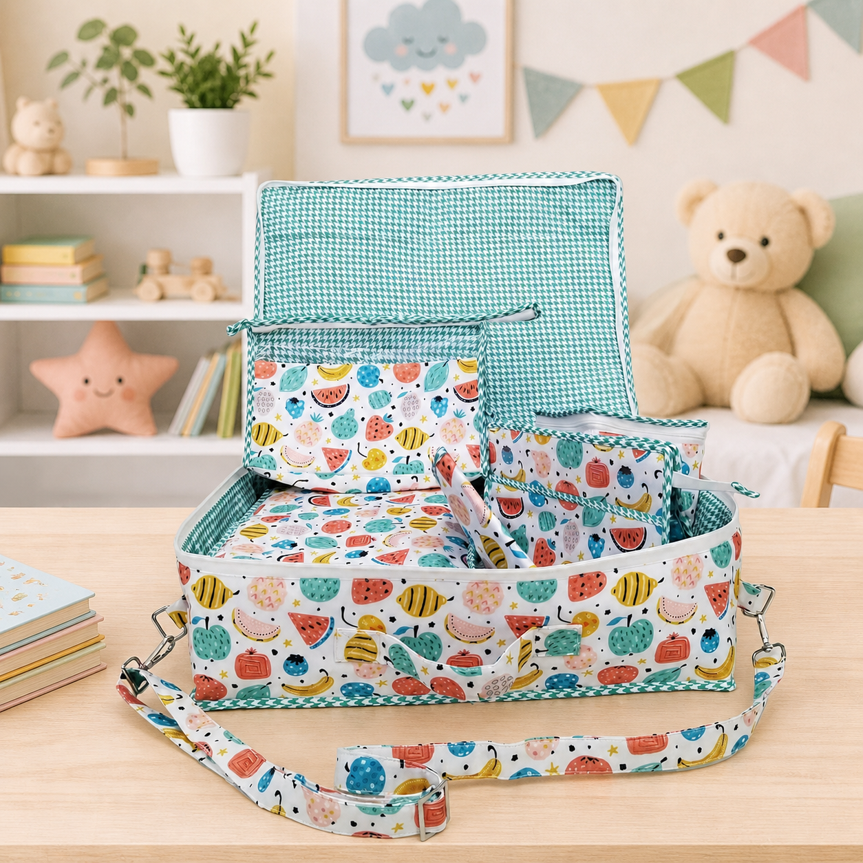 FRUIT FIESTA PRINT 8 PIECE KIDS GIFT SET