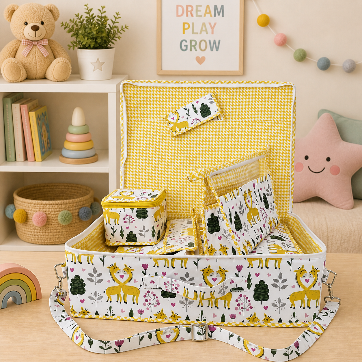 GIRAFFE PARADISE PRINT 8 PIECE KIDS GIFT SET