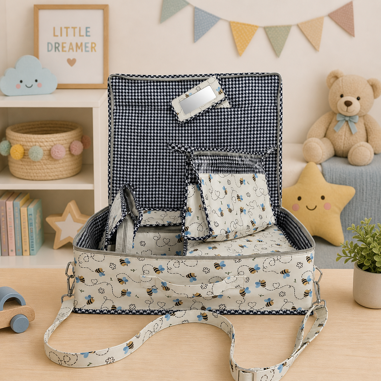HONEYBEE DOODLE PRINT 8 PIECE KIDS GIFT SET