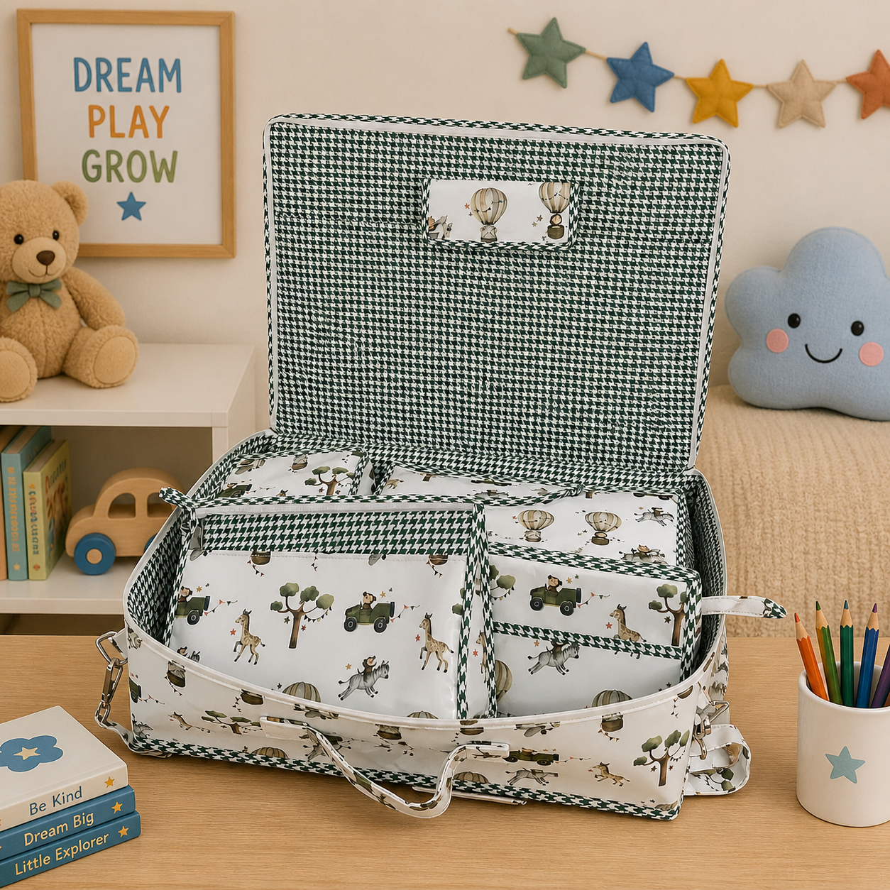 VROOM TOWN PRINT 8 PIECE KIDS GIFT SET