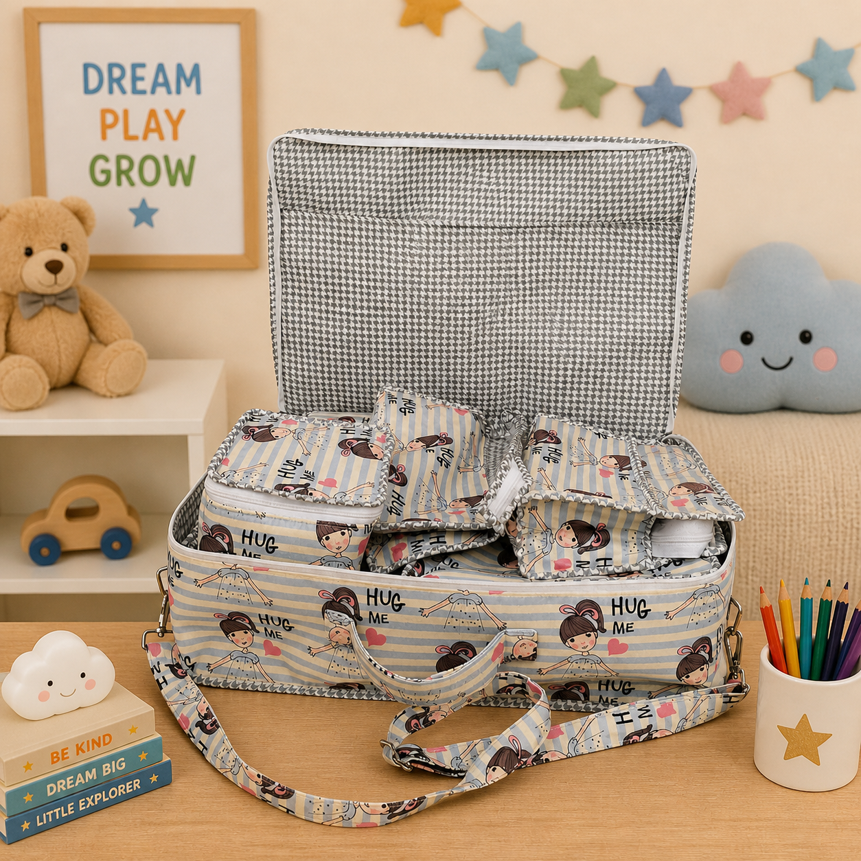 HUG MAGIC PRINT 8 PIECE KIDS GIFT SET