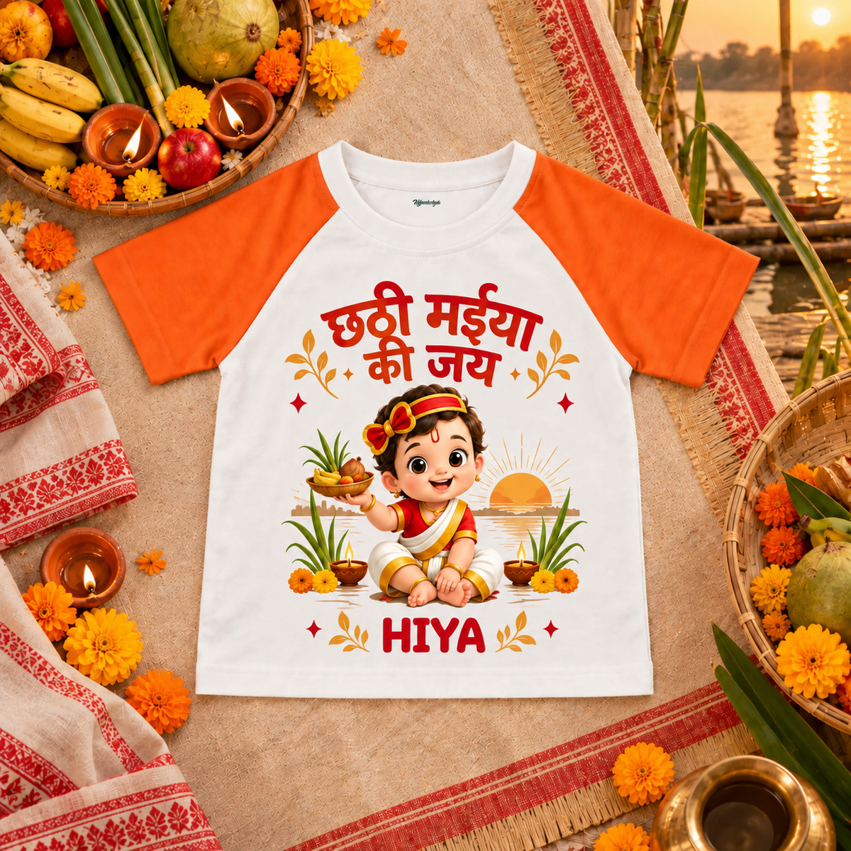 Chhathi Maiya Ki Jai Personalized T-Shirt for Kids