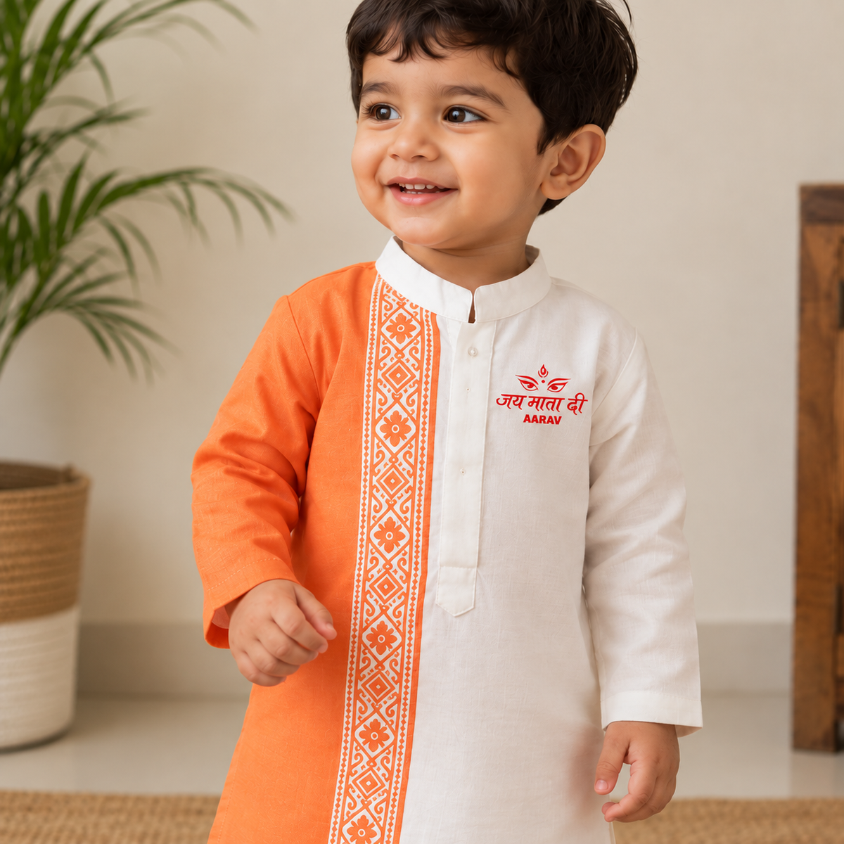 Jai Mata Di Boys’ Navratri Kurta Pajama Set