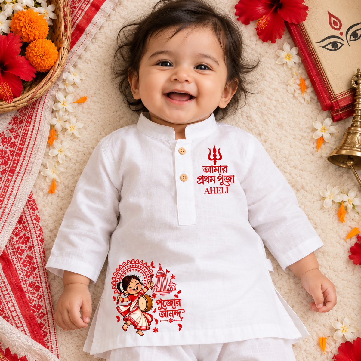 Durga Utsav girl Kurta Set