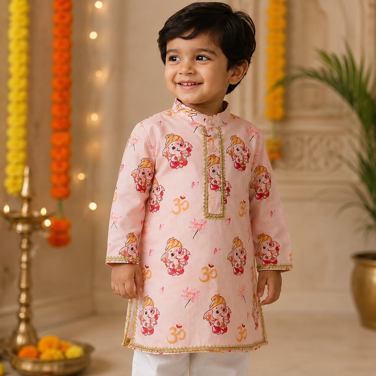 Ganesha Printed Kurta Set