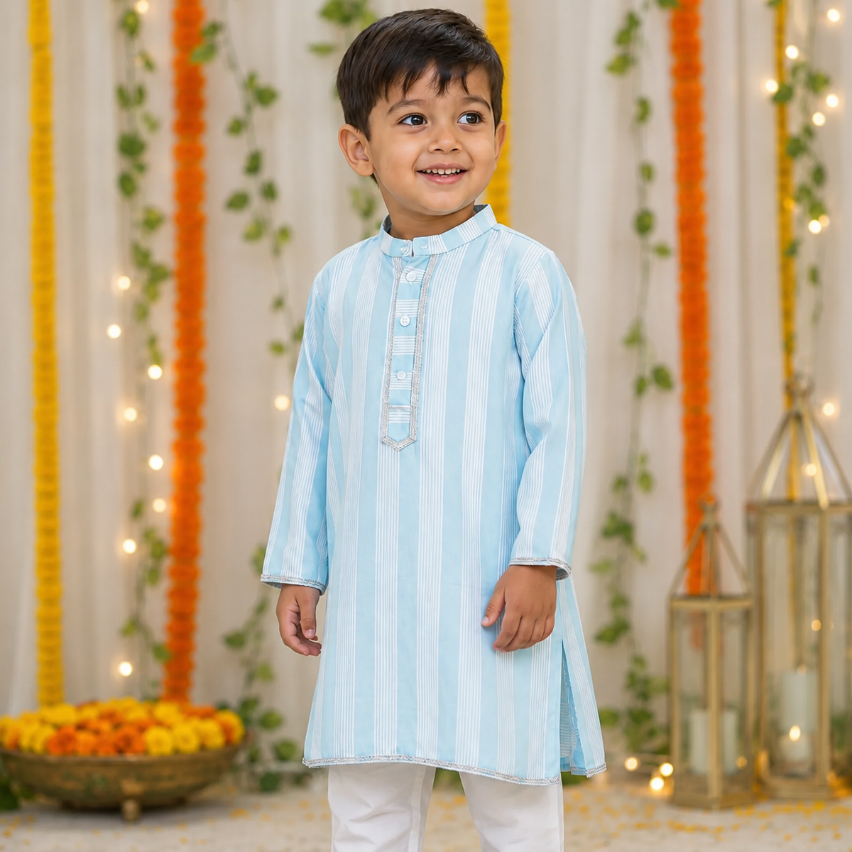 Blue Blossom Kurta Set