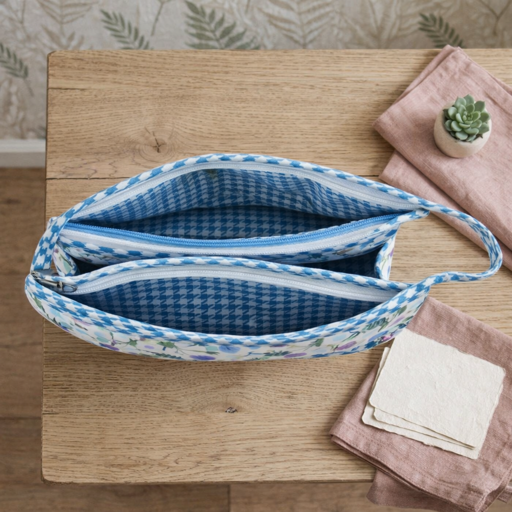 ARCTIC BLOOM PRINT TRIOZIP TOILETRY BAG