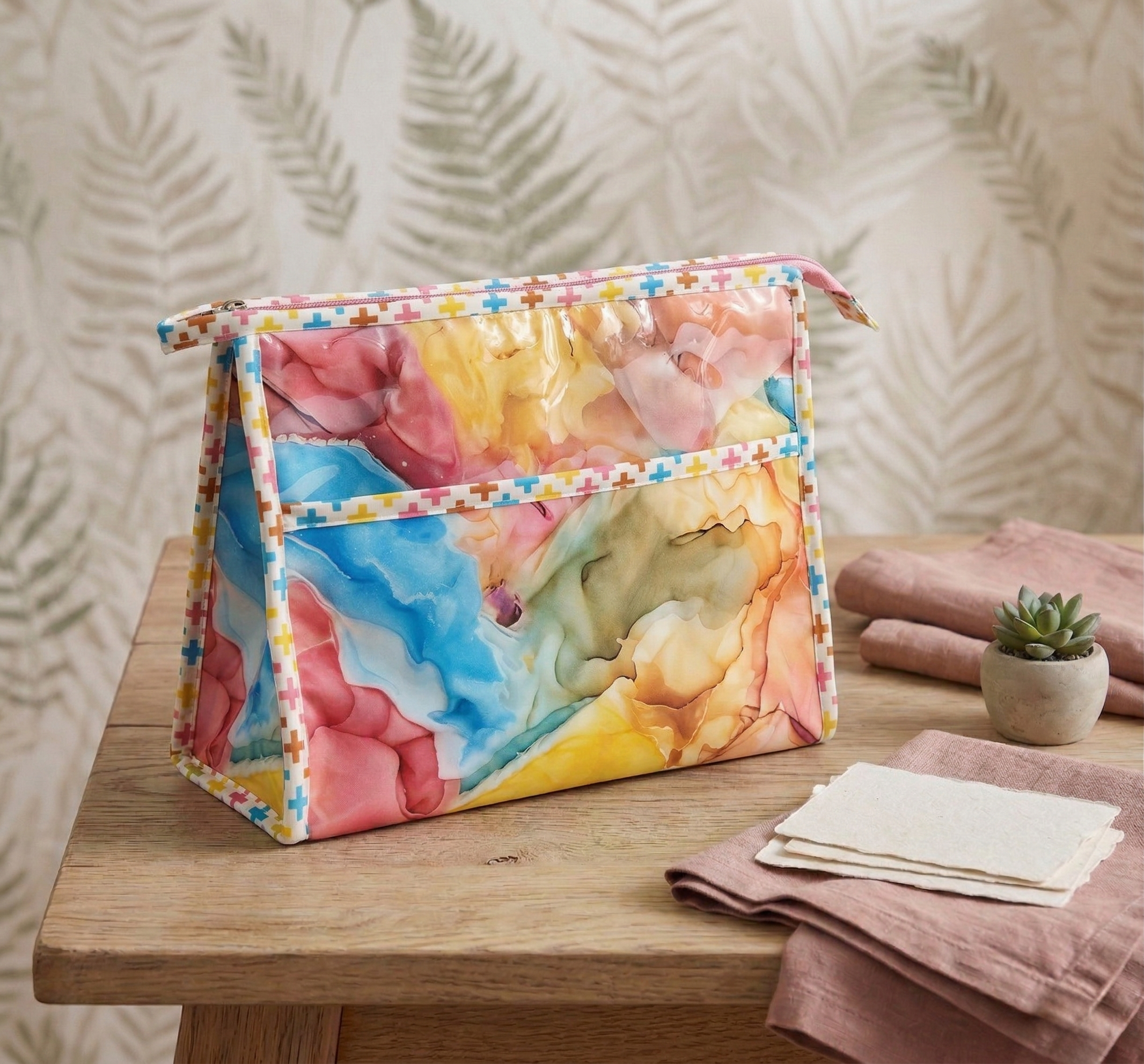 COLOR CRUSH PRINT TrioZip Toiletry Bag