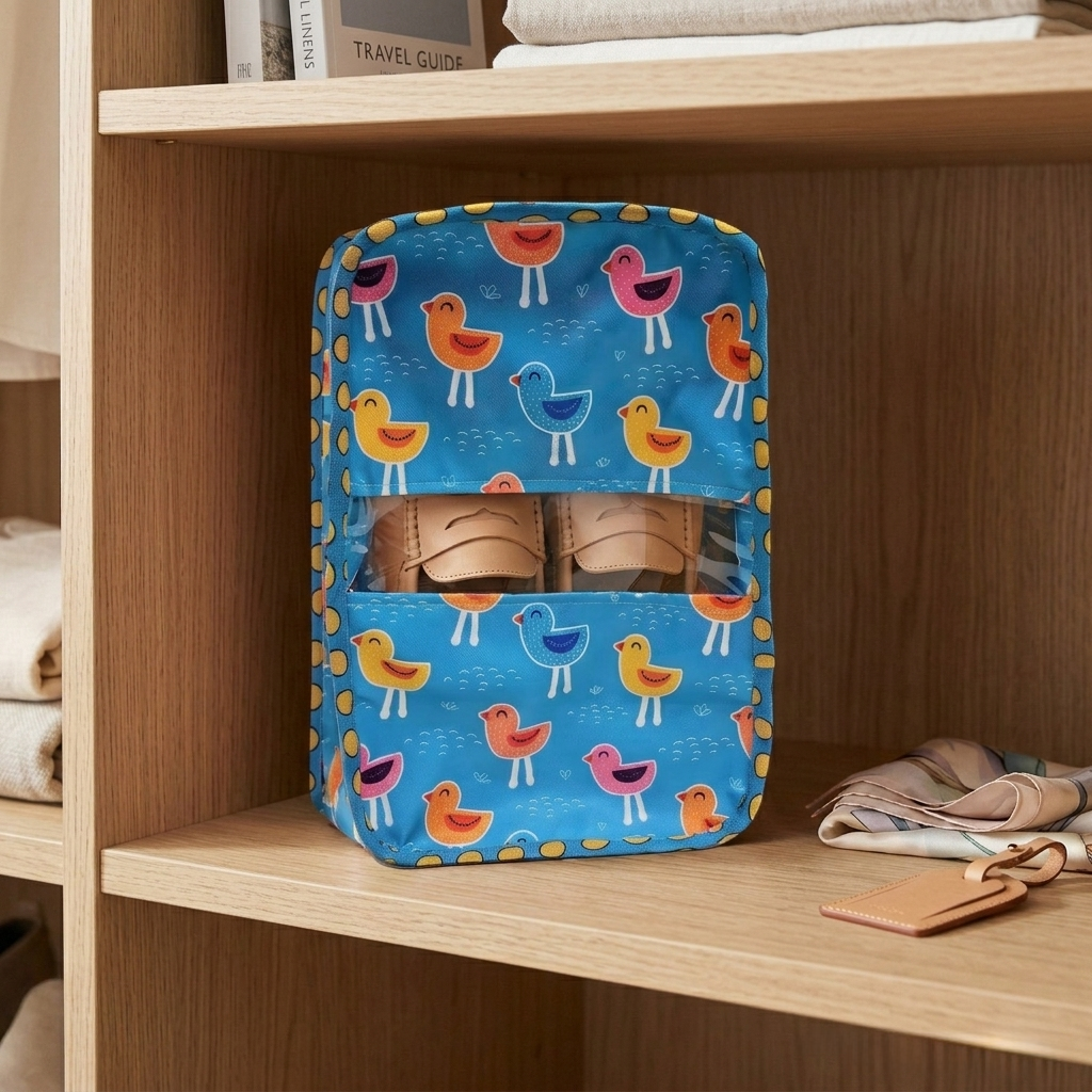 PLAYFUL BIRDS PRINT Grand Shoe Zip Box