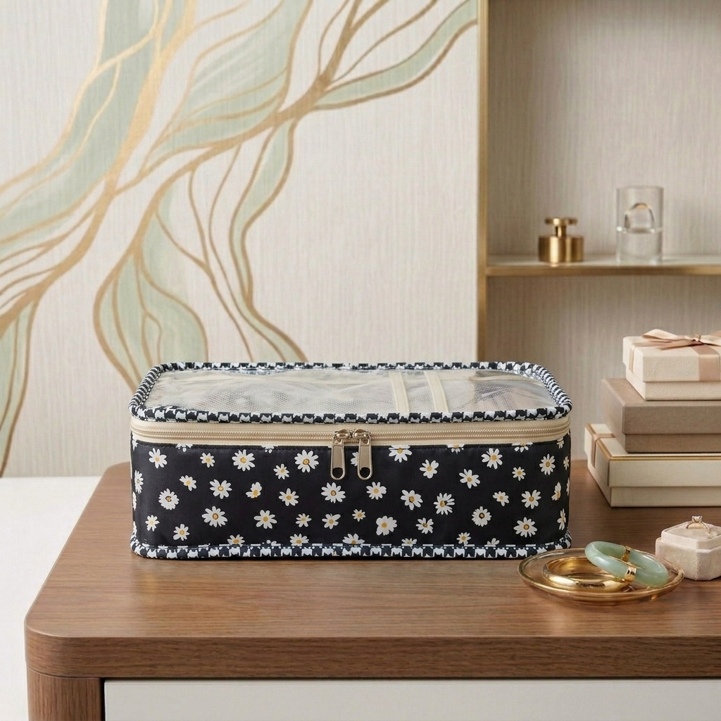 MIDNIGHT DAISY PRINT SMART BANGLE ORGANIZER