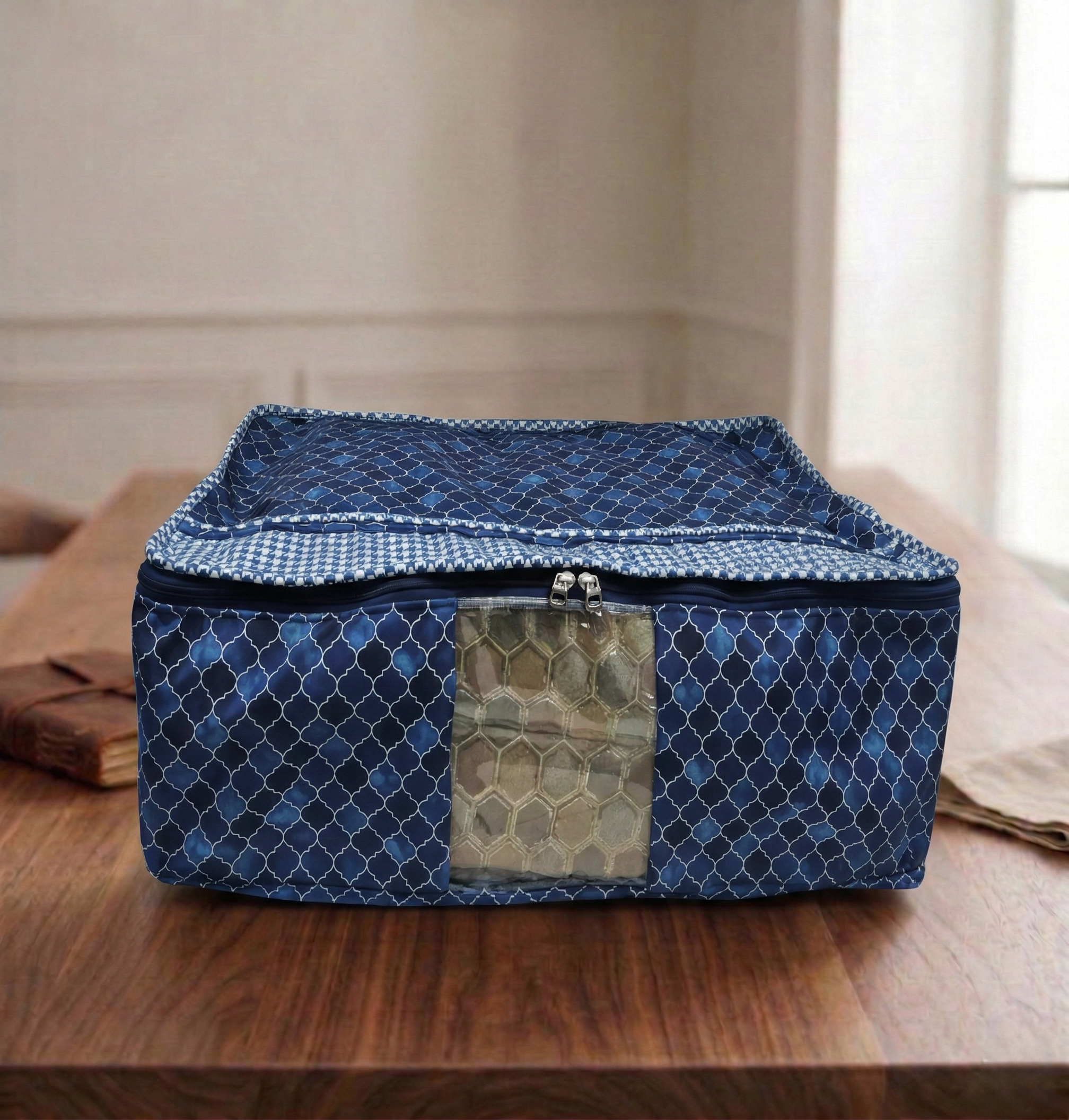 INDIGO MOSAIC PRINT  Lehenga Organizer