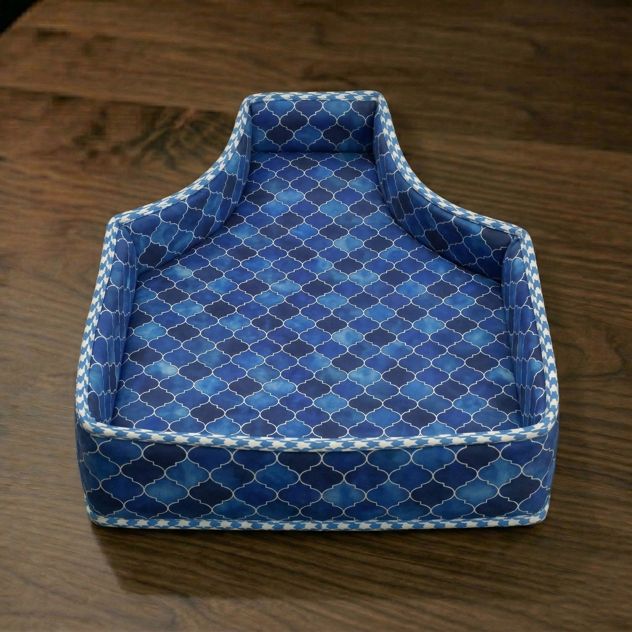 INDIGO MOSAIC PRINT BLOUSE COVER