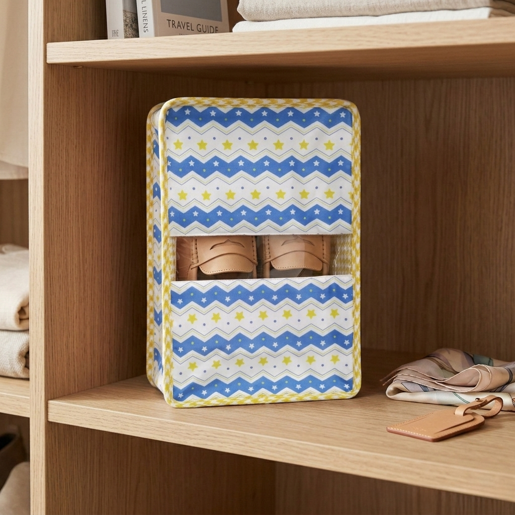 STARRY CHEVRON PRINT GRAND SHOE ZIP BOX