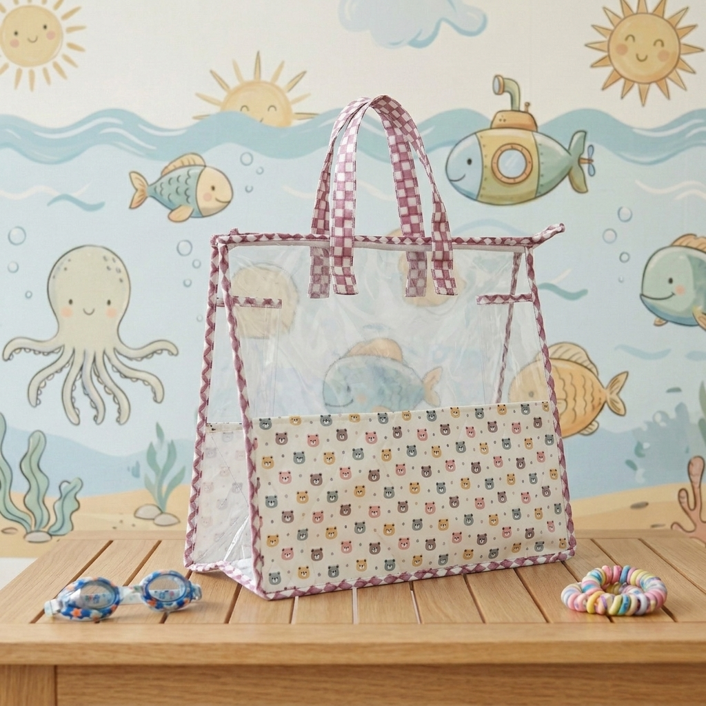 PANDA-PATCH PRINT SWIMMING BAG