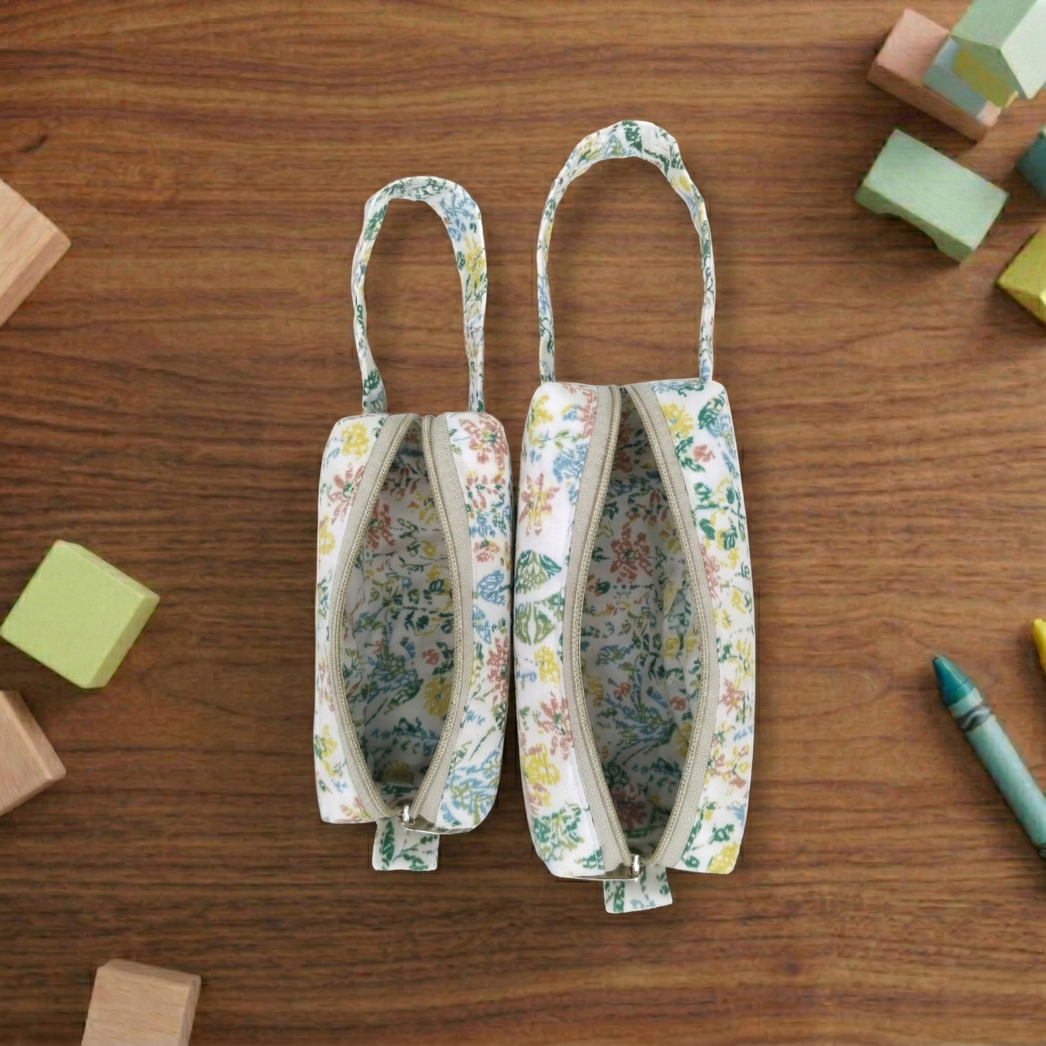 VINTAGE FLORAL PRINT SMALL DUO POUCH SET
