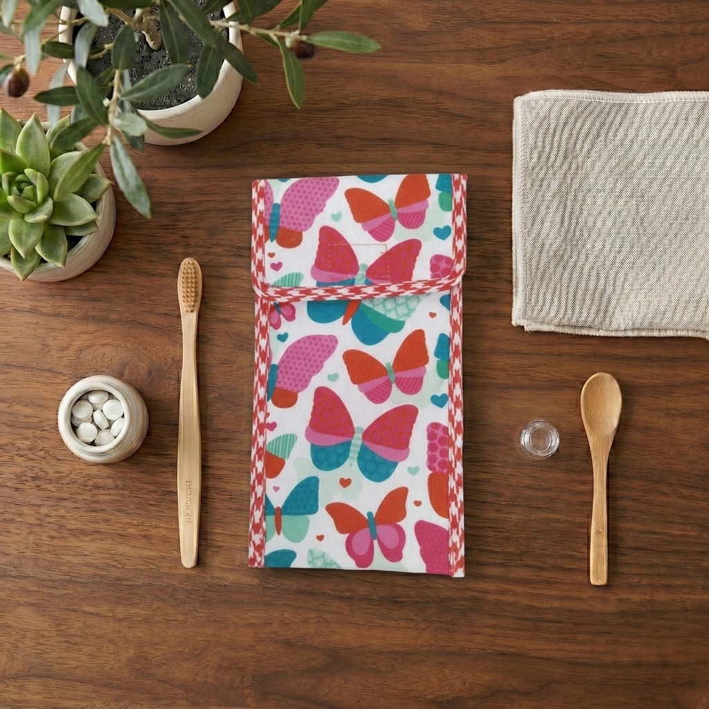 BUTTERFLY CANDY PRINT TRAVEL DENTAL KIT