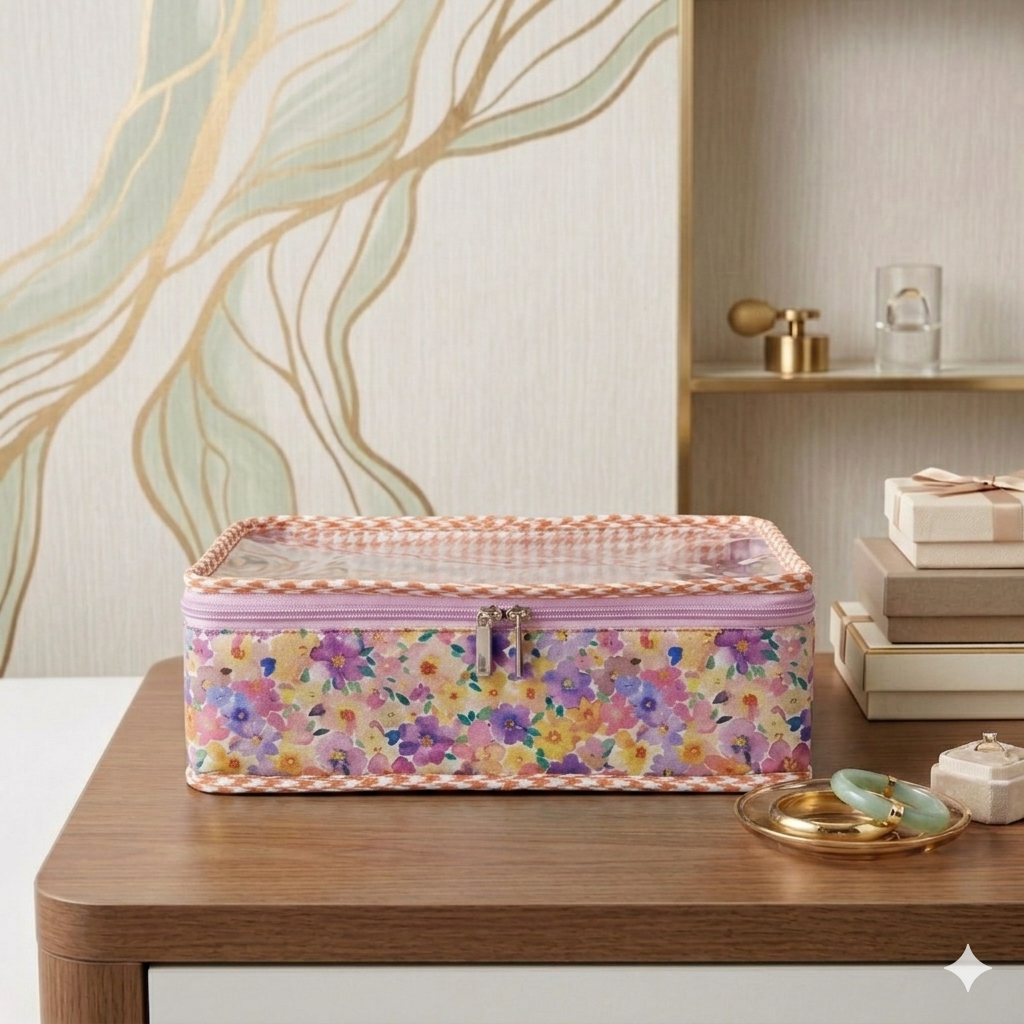 PEACH PETAL PARTY PRINT SMART BANGLE ORGANIZER