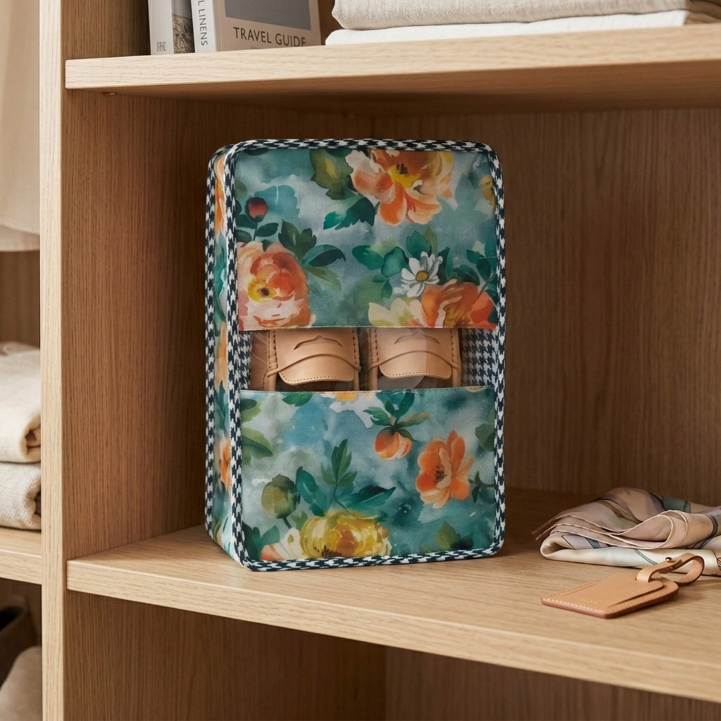 FLORAL MEADOW BLOOM PRINT GRAND SHOE ZIP BOX