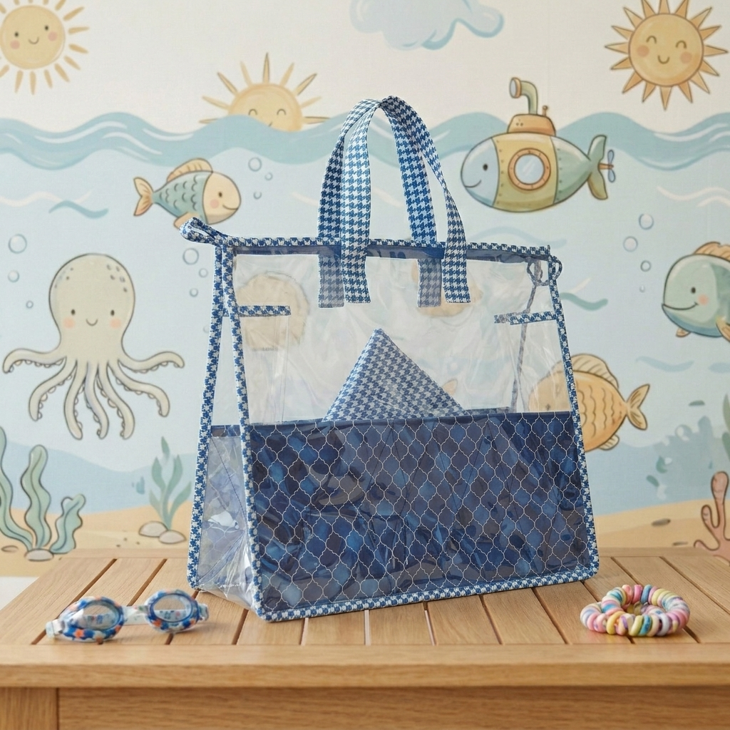 INDIGO MOSAIC PRINT Swimming Bag