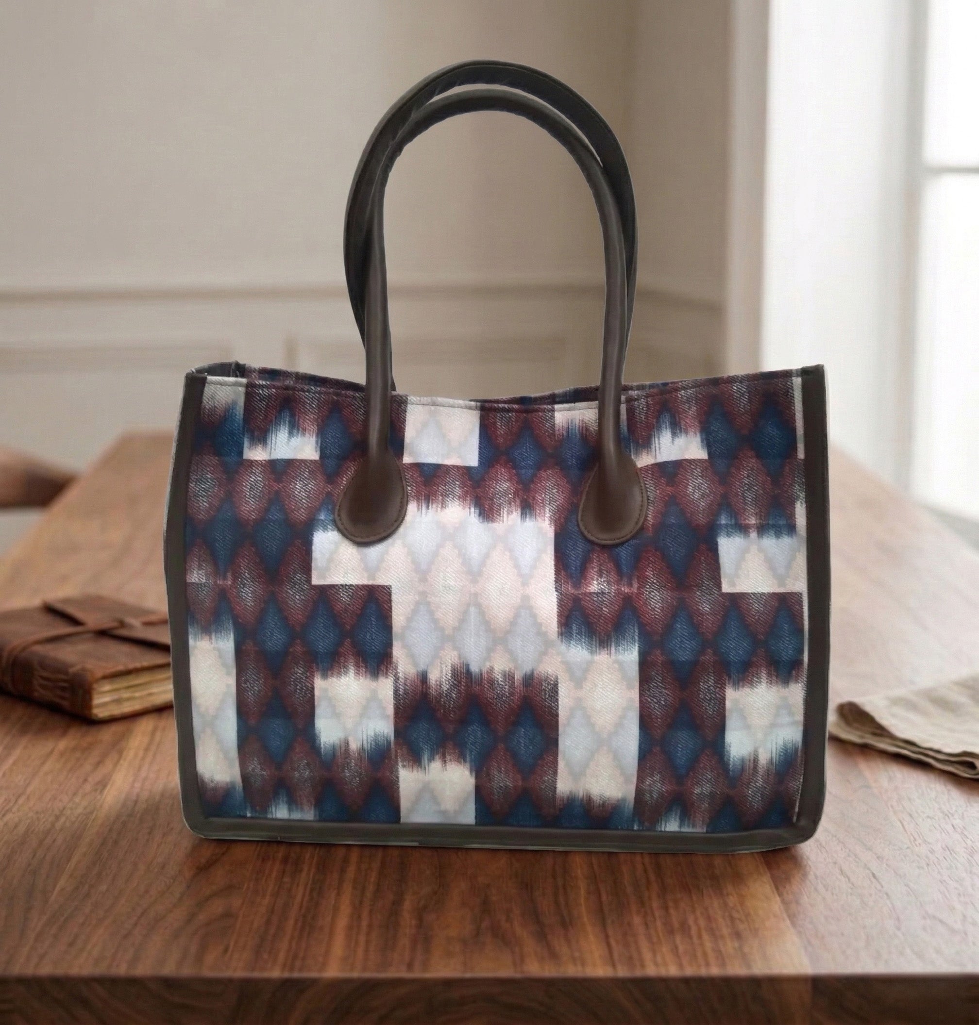 IKAT GLITCH TRAVEL LEATHER BAG