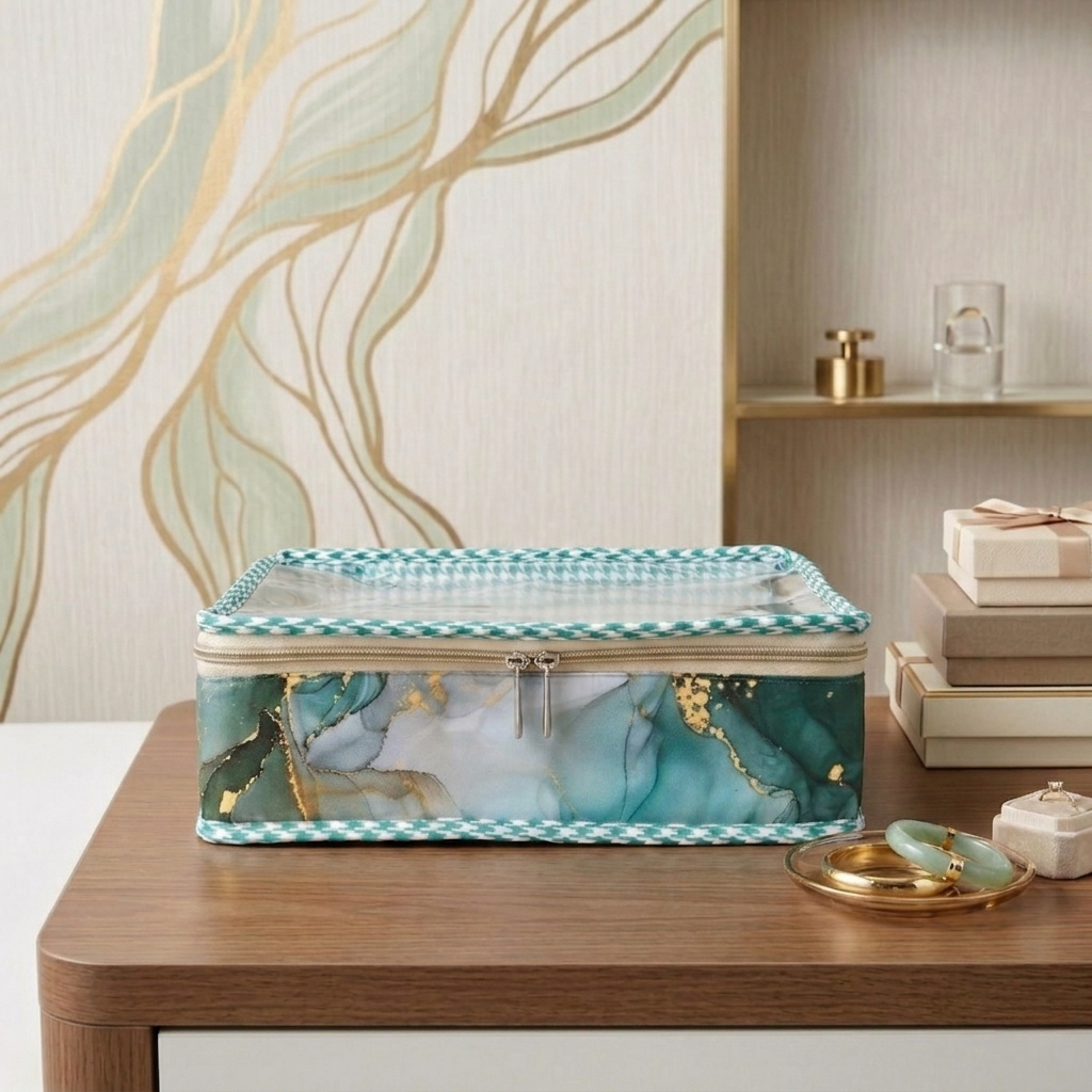 EMERALD GOLD MARBLE PRINT SMART BANGLE ORGANIZER