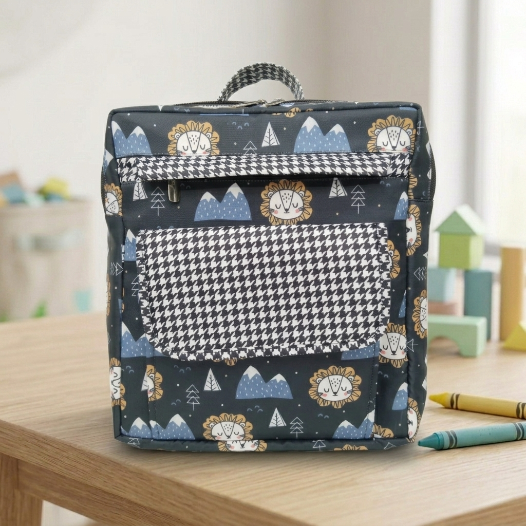 HAPPY LION MOUNTAINS PRINT KIDS BACKPACK