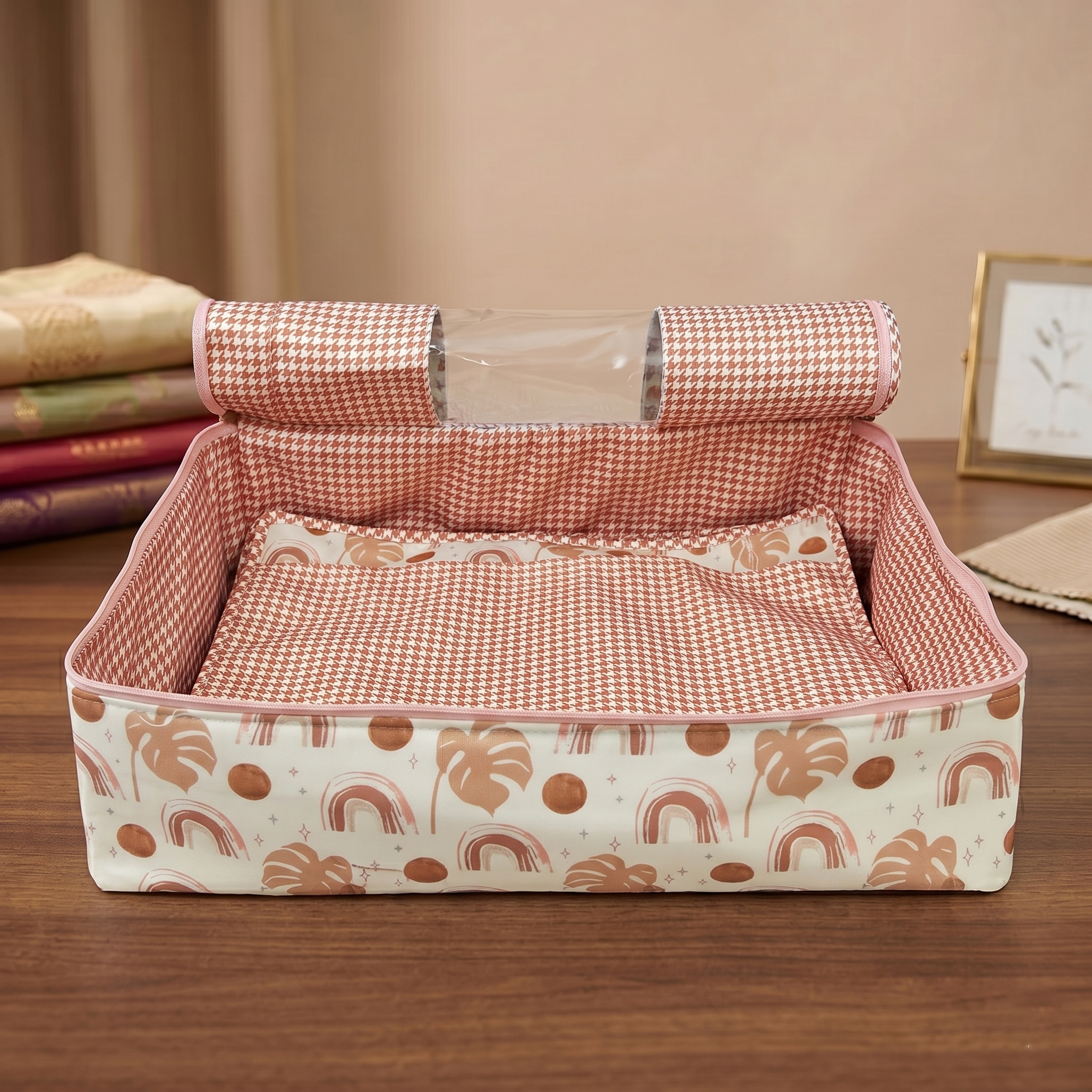 TERRACOTTA RAINBOWS PRINT PRINT GRAND SAREE ORGANIZER