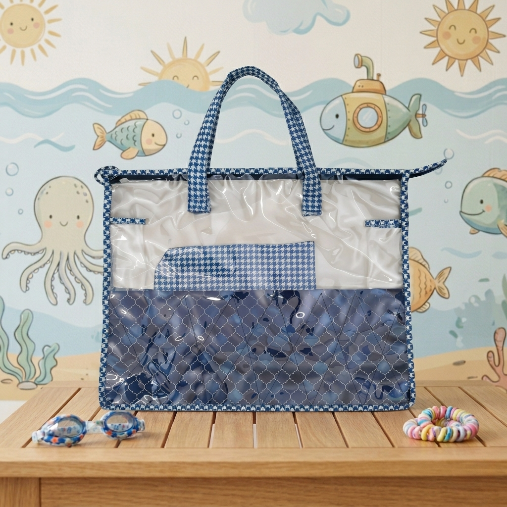 INDIGO MOSAIC PRINT Swimming Bag