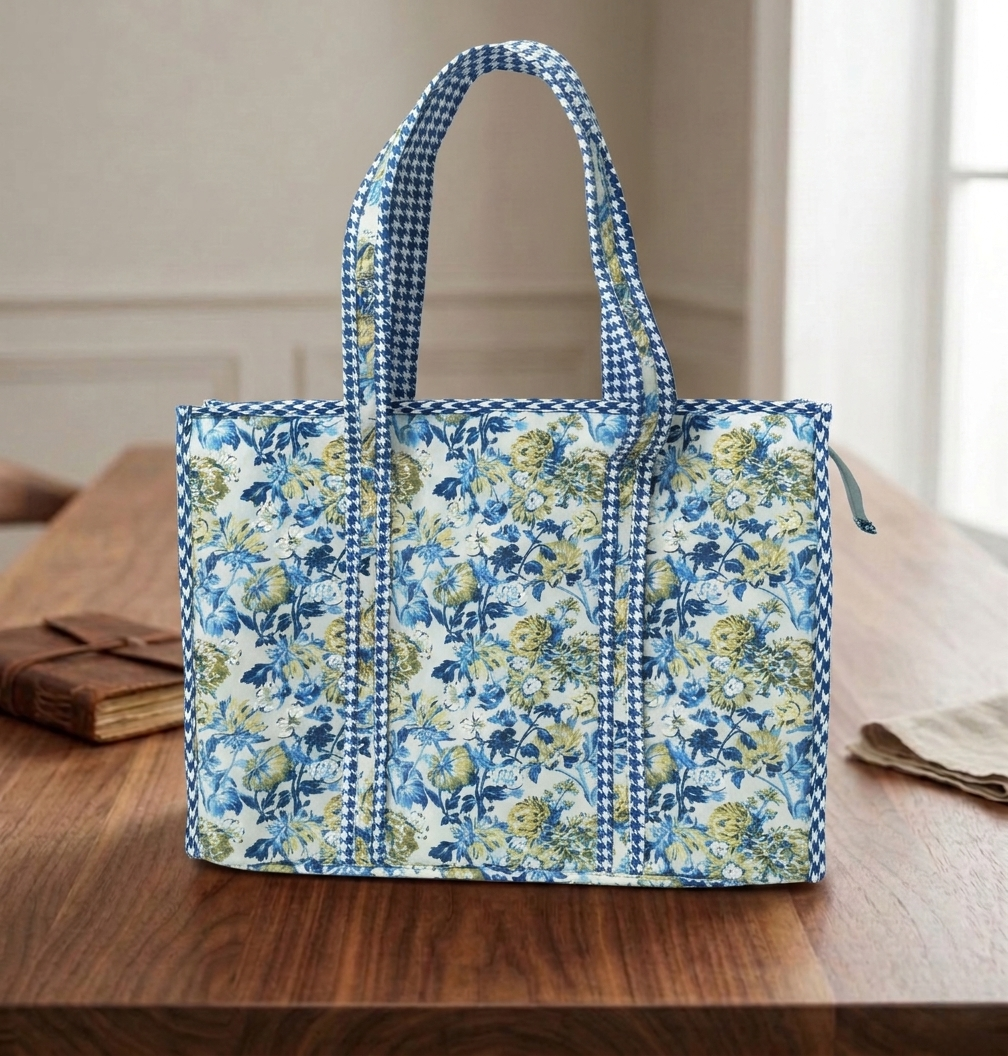 MOSSY MEADOW BLOOM PRINT SMALL TOTE BAG