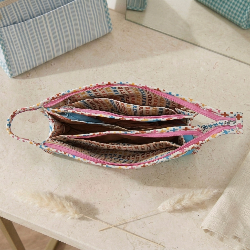 COLOR CRUSH PRINT TRAVEL MAKEUP POUCH SET