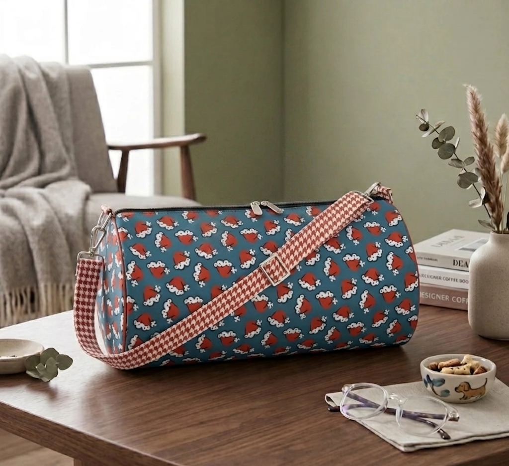 SANTA HAT PARADE PRINT DUFFEL BAG