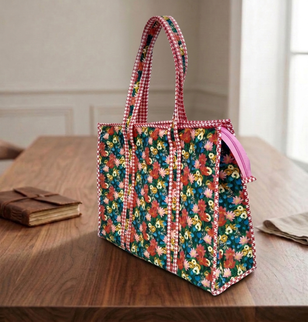 MIDNIGHT MARIGOLD PRINT SMALL TOTE BAG
