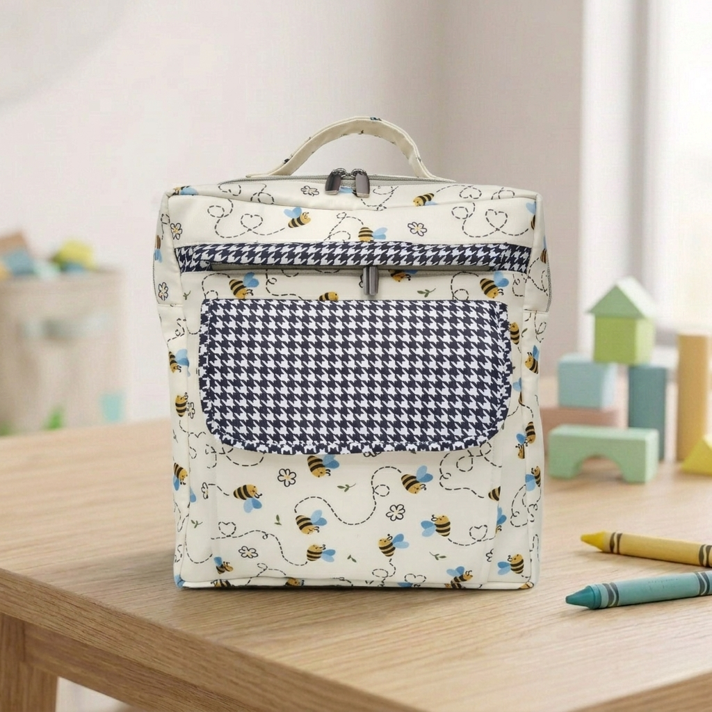 HONEYBEE DOODLE PRINT PRINT KIDS BACKPACK