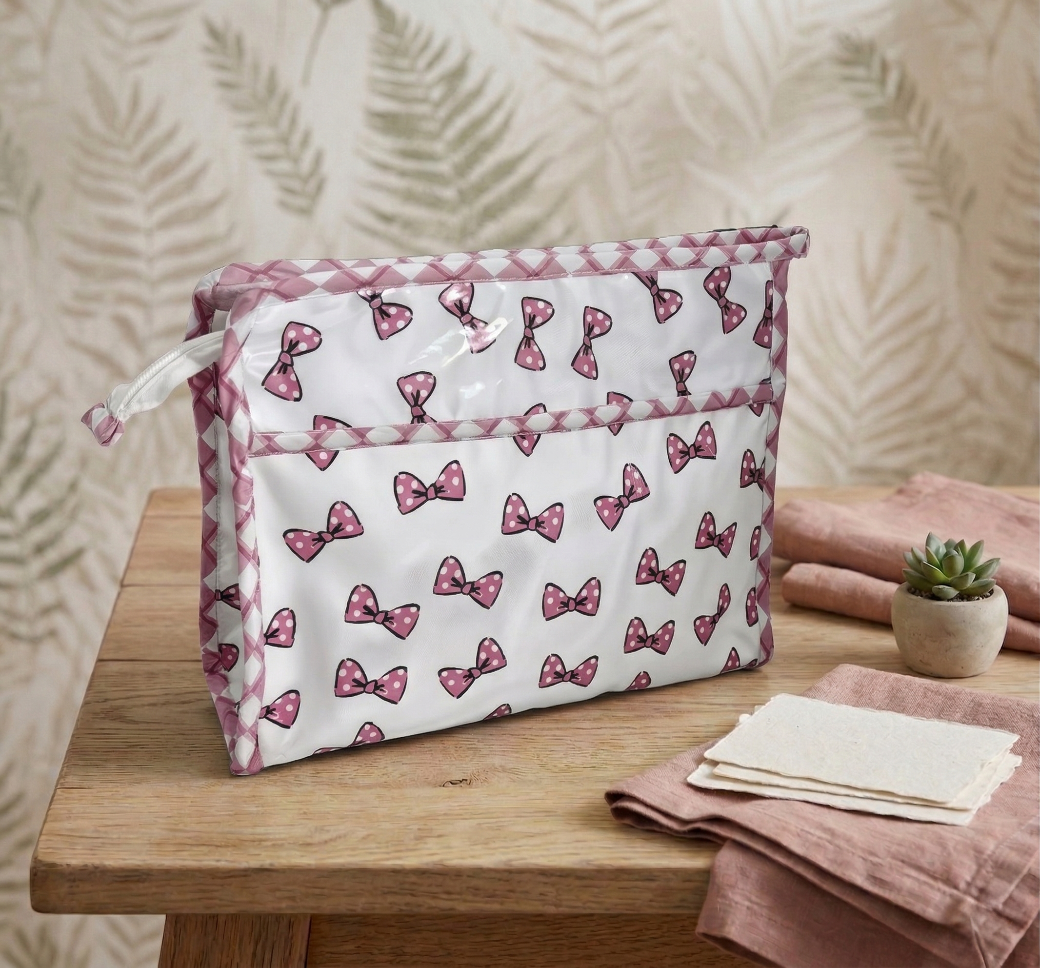 Classy Bow Print TrioZip Toiletry Bag