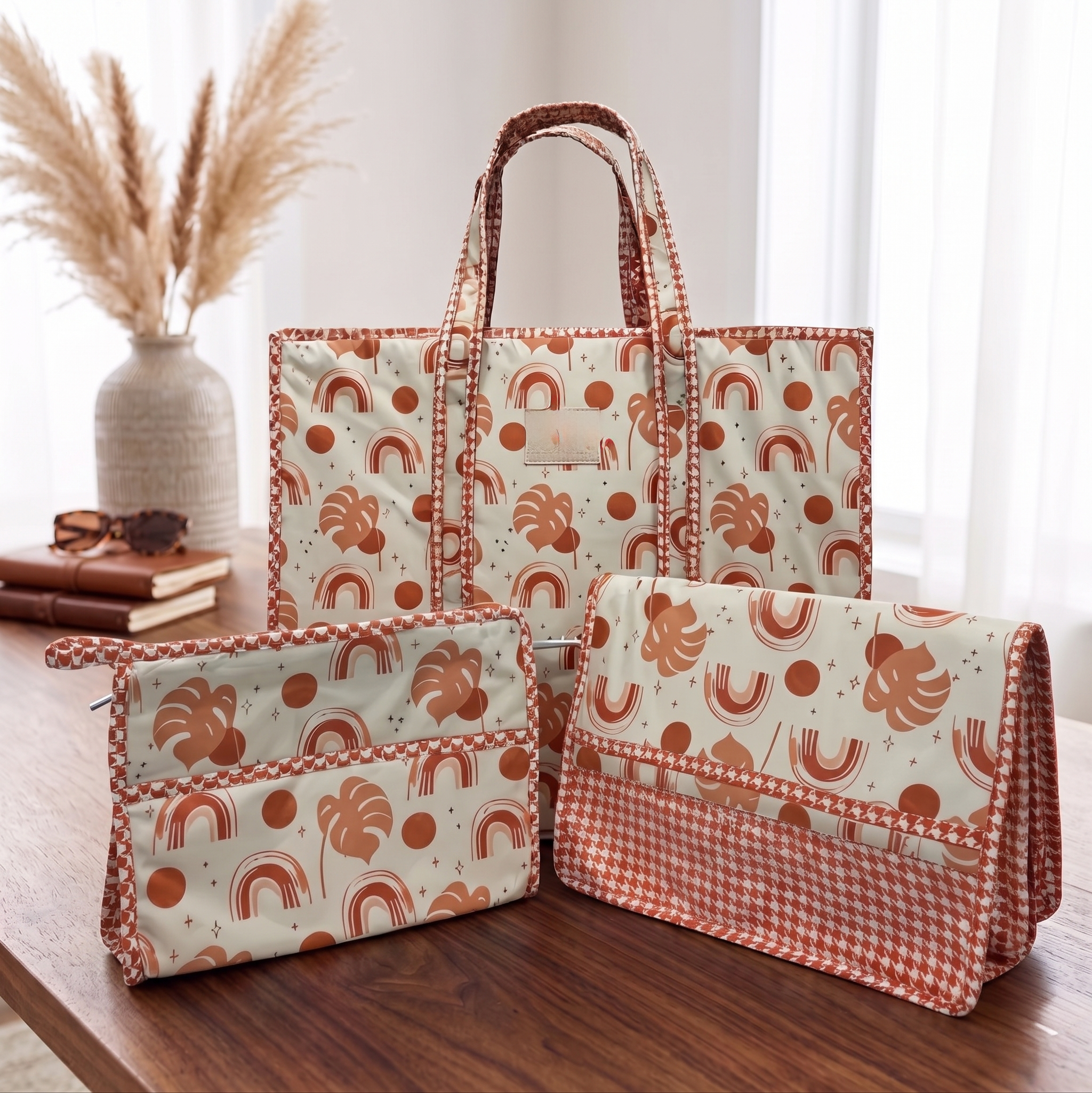 TERRACOTTA RAINBOWS TOTE BAG SET
