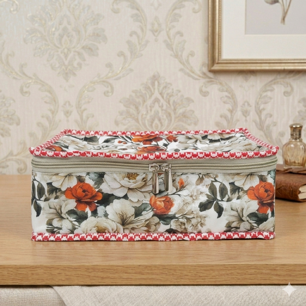 VINTAGE SAFFRON PRINT JEWELRY ORGANIZER