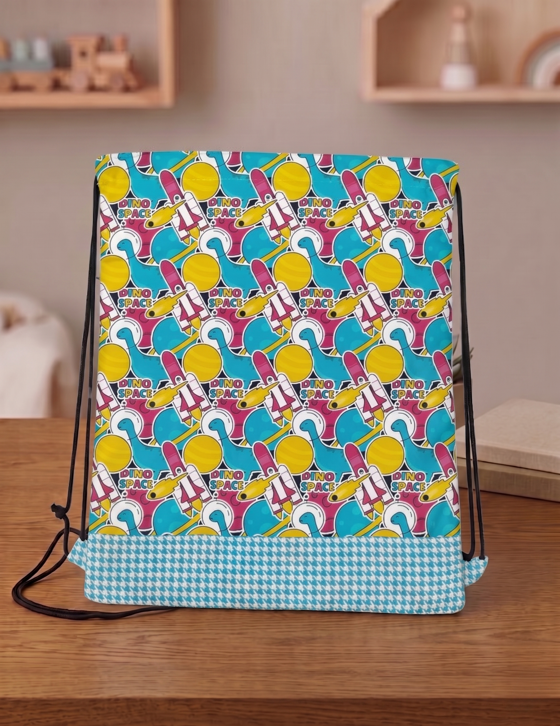 ASTROSAURS PRINT DRAWSTRING BACKPACK