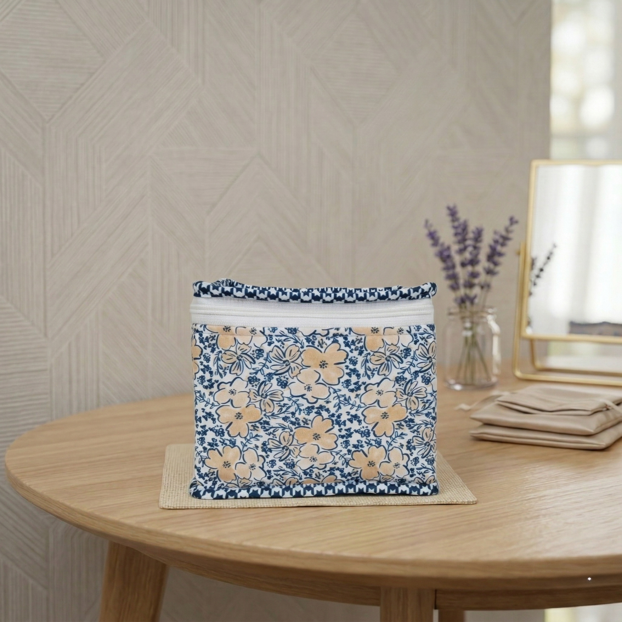 RETRO FLORAL CHARM PRINT EARRING ORGANIZER