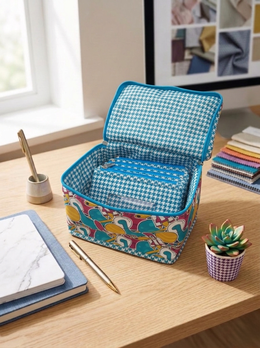 DINO SPACE PRINT JEWELLERY POUCH ORGANISER