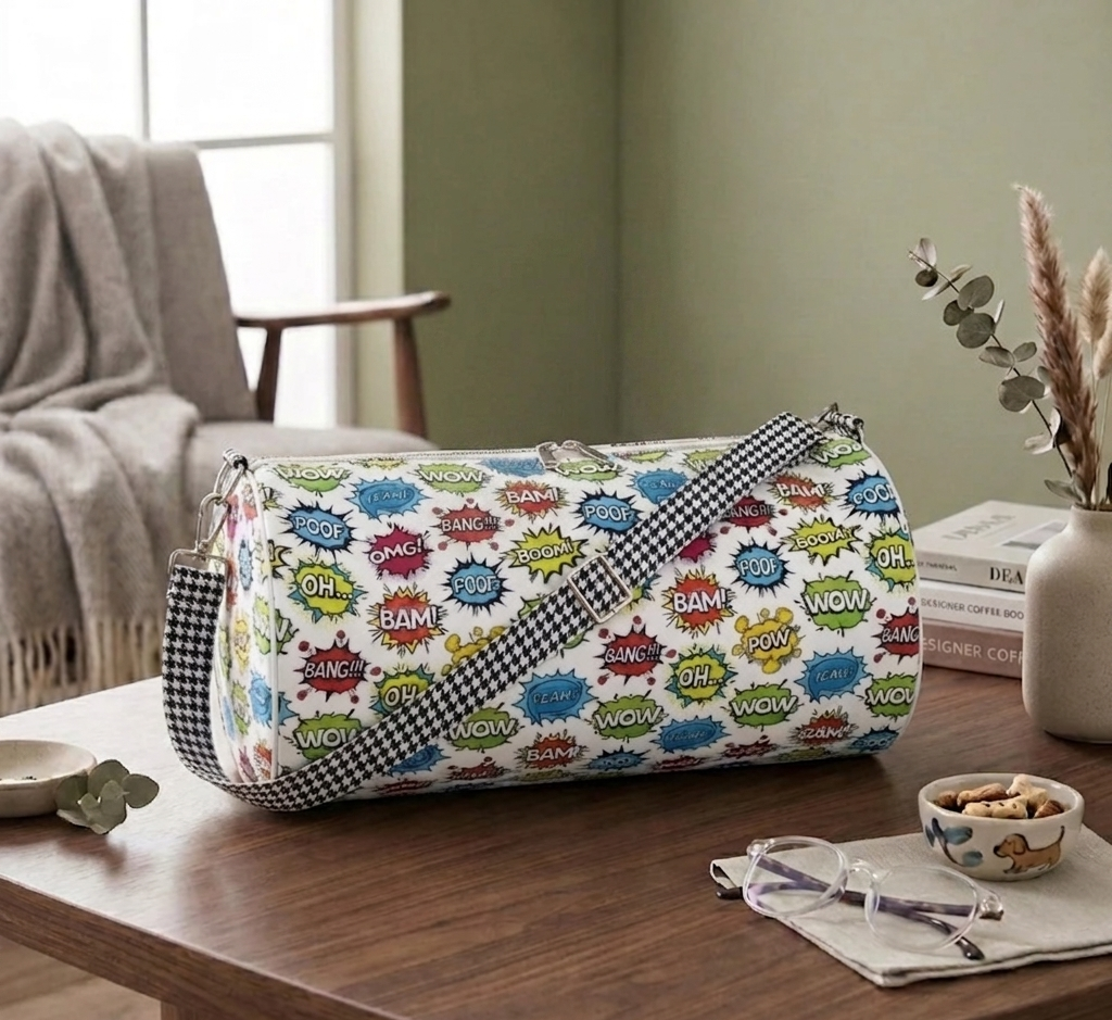 BAM–BOOM BUBBLES PRINT DUFFEL BAG