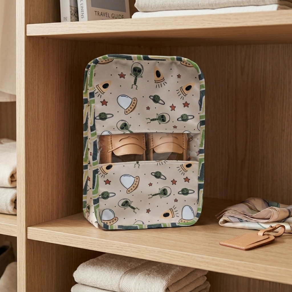 SPACE INVADERS PRINT Grand Shoe Zip Box