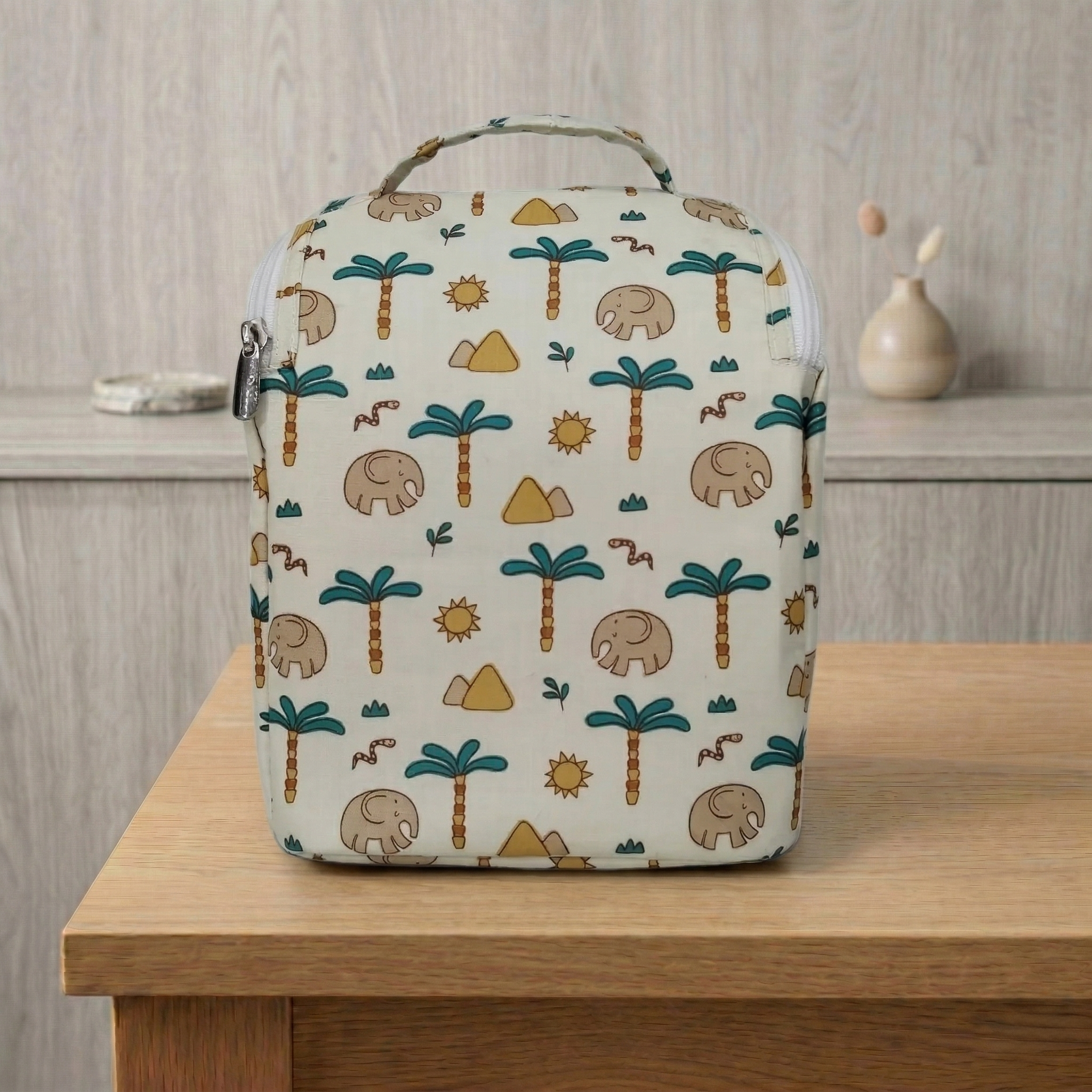 DESERT ELEPHANT PRINT SMART TIFFIN BAG