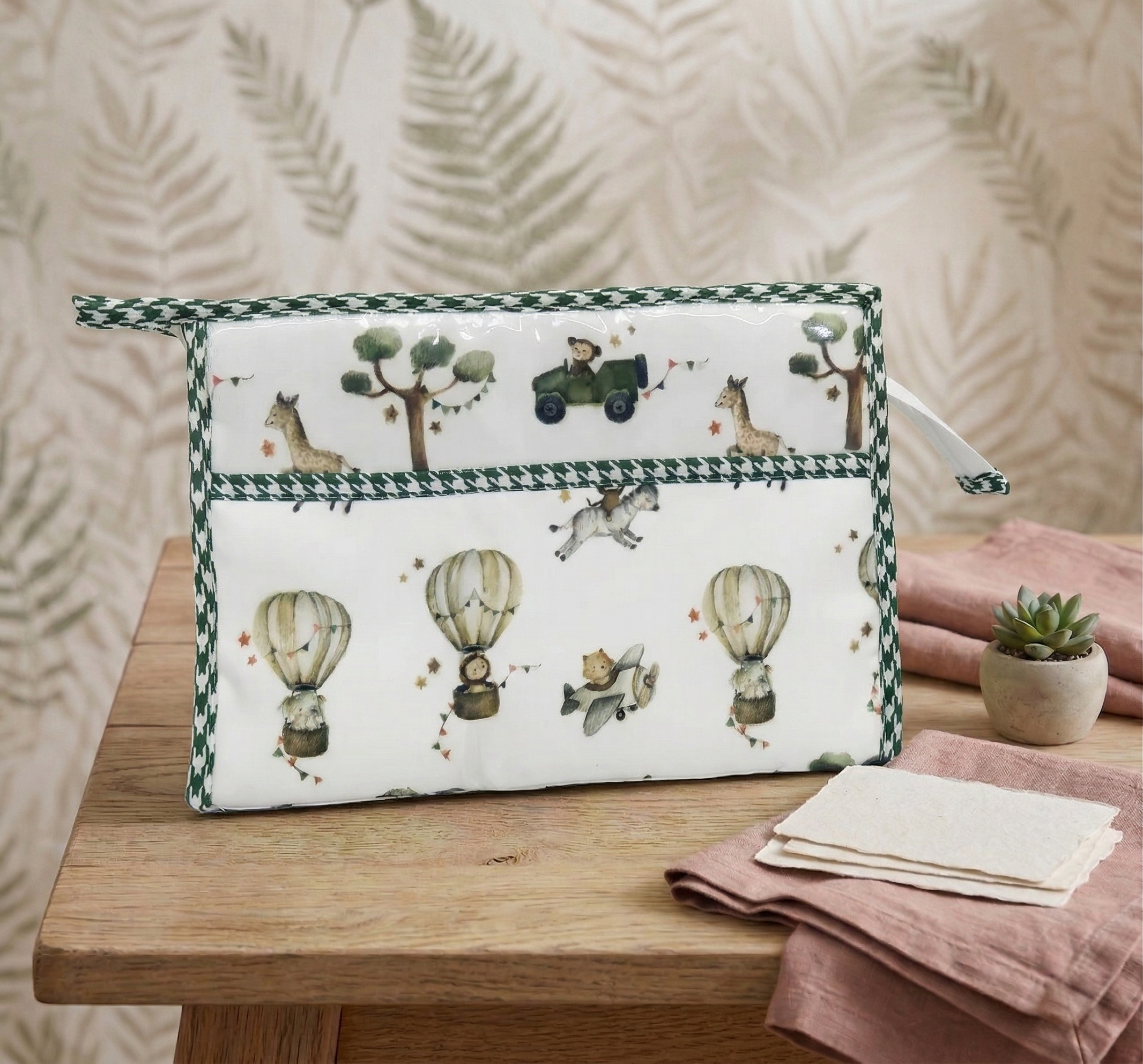 VROOM TOWN PRINT TRIOZIP TOILETRY BAG