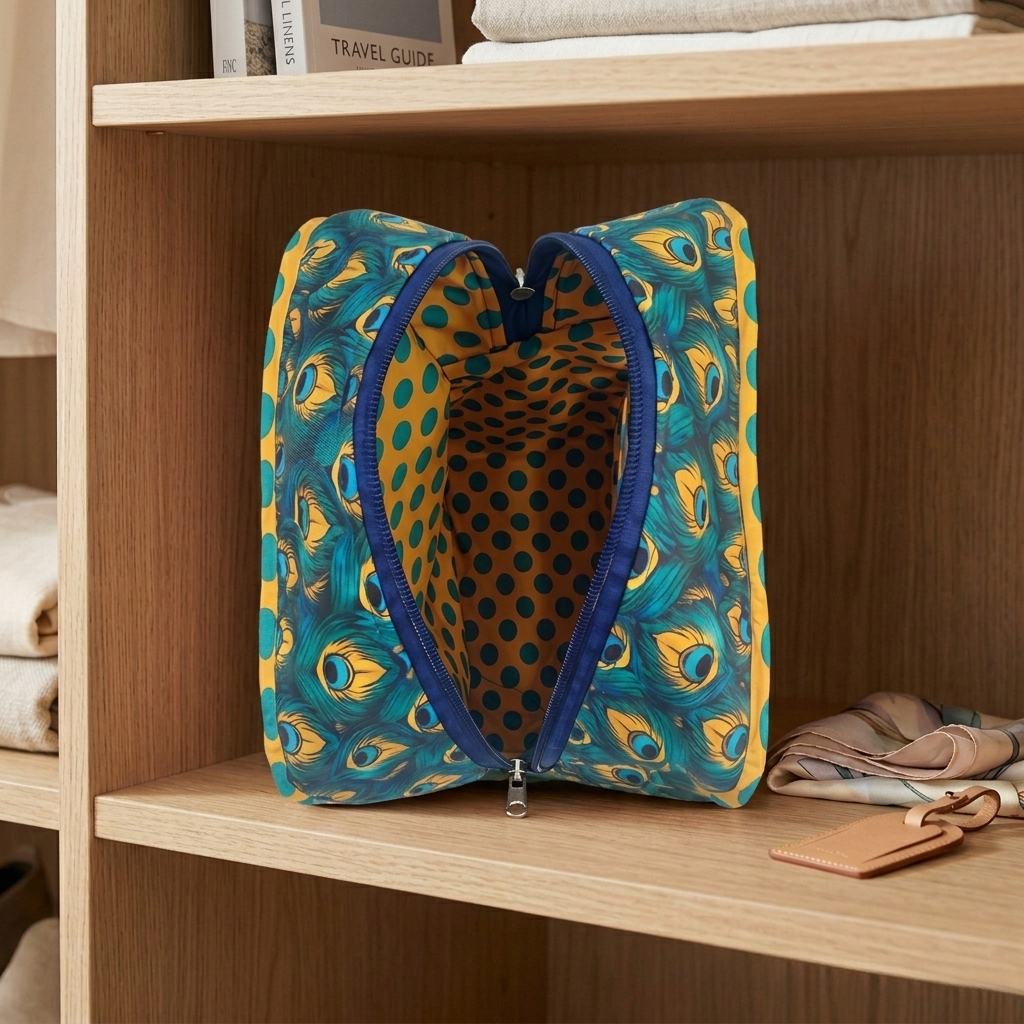 PEACOCK GLORY PRINT Grand Shoe Zip Box