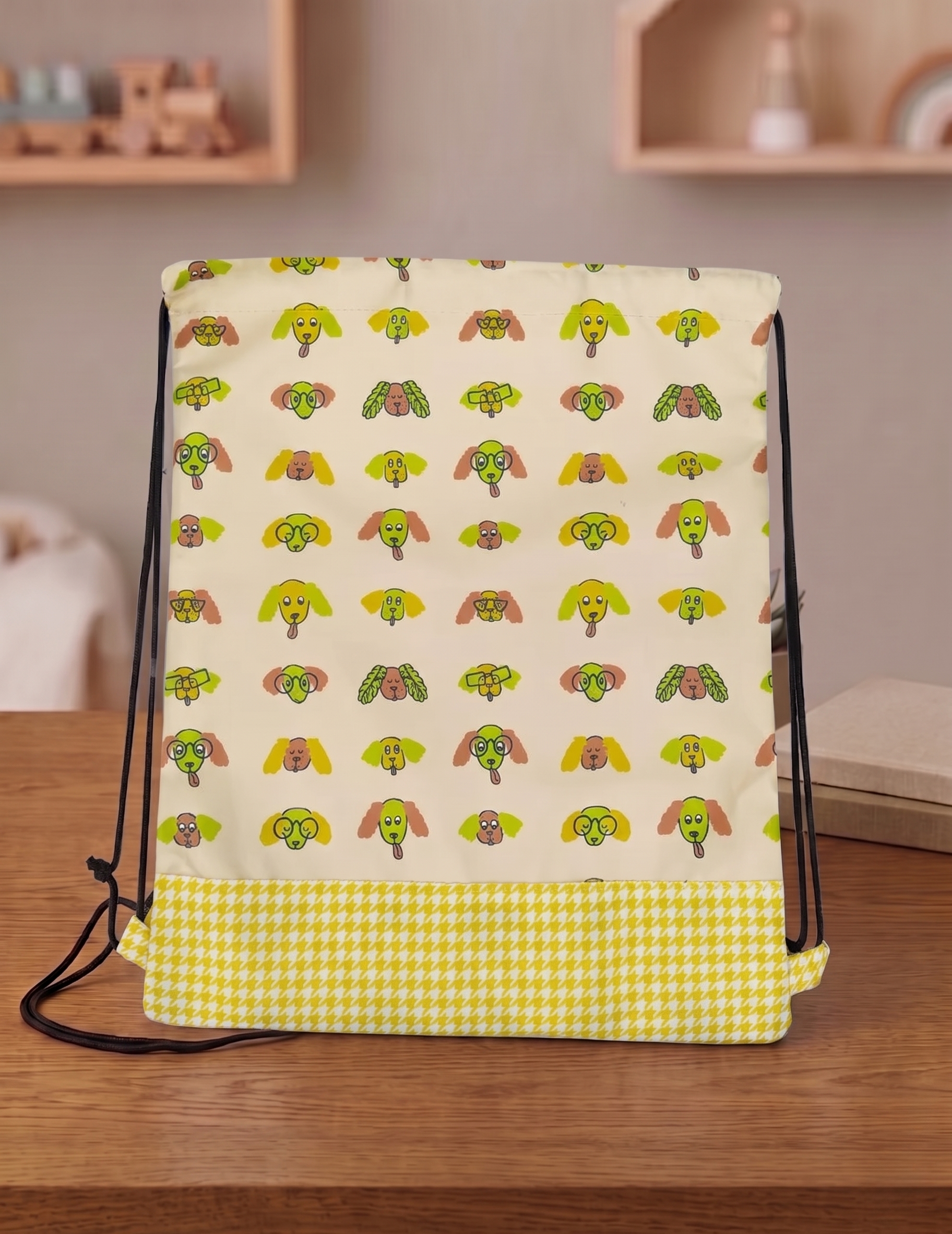 PUP PARADE PRINT DRAWSTRING BACKPACK